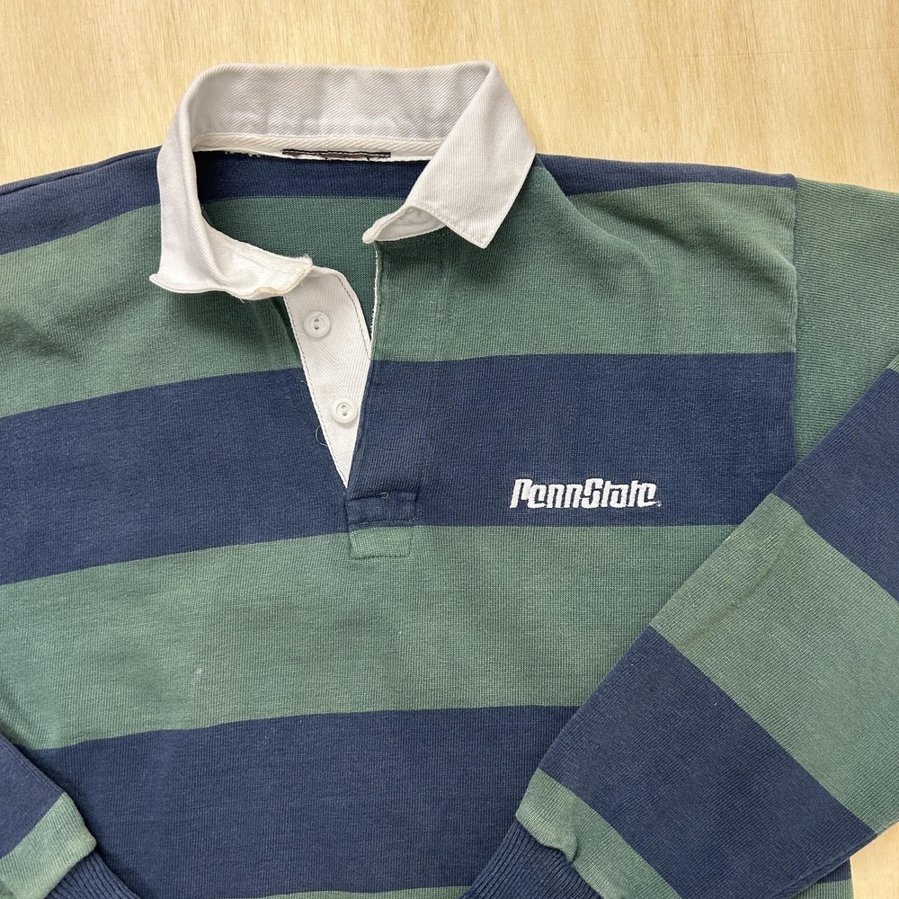 Vintage Penn State Nittany Lions Shirt Mens Large Green Blue NCAA Football Rugby
